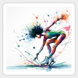 Artistic impression of a woman figure skating Magnet